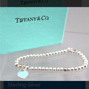 Tiffany & Co. Silver Bracelet with Turquoise Heart Charm